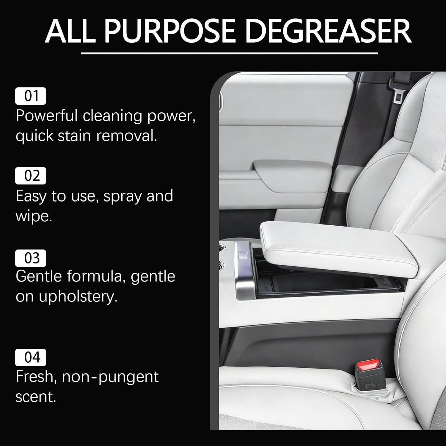 Multi-Purpose Degreaser, Quickly Removes Stains, Gently Cares for Leather, Easy to Use, Suitable for Car and Home Interiors(2PCS)