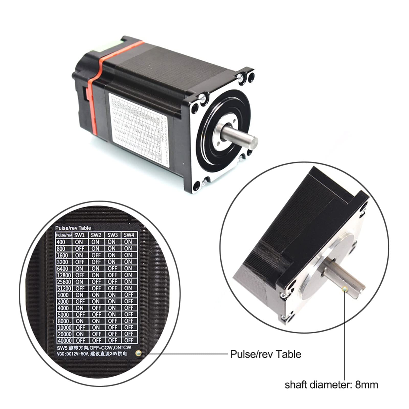 Nema 23 Closed-Loop-Schrittmotor Mit Encoder 1,2 Nm, 3 Integrierter Servomotor Nema23 57 Mm Hybrid-Servomotor Treiber(2.0Nm 99.5mm Length)