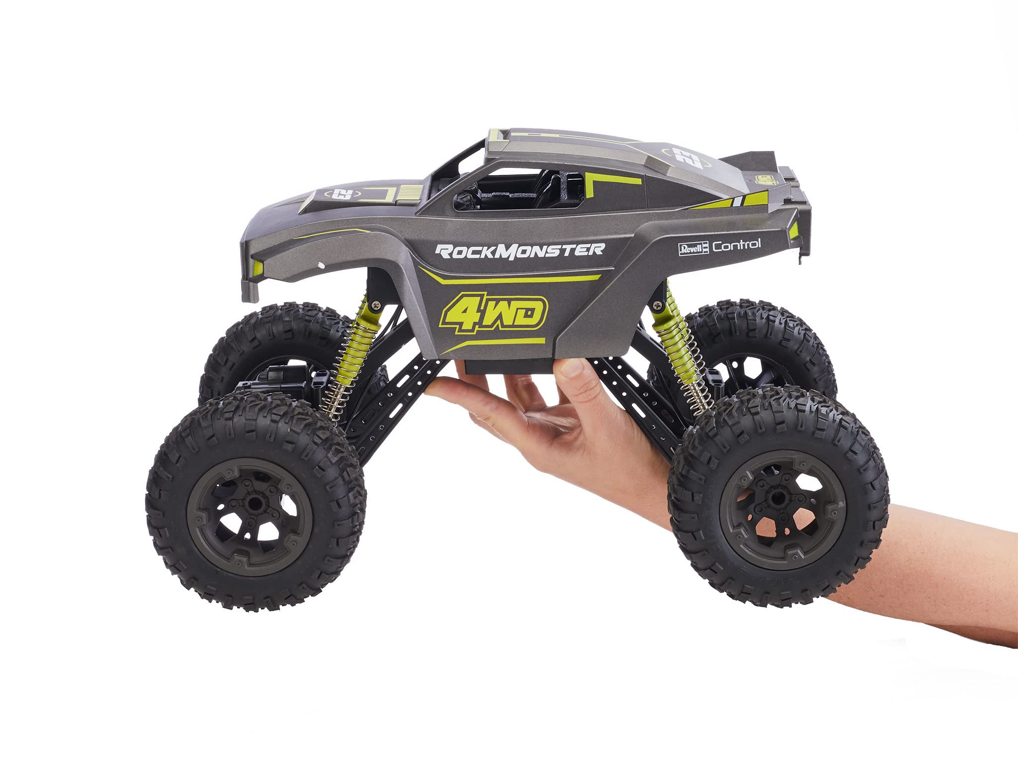 Revell Control RC Crawler Rock Monster I Maßstab 1:14 I Beeindruckende Offroad-Leistung I AWD I Lange Fahrzeiten I Perfekt für spannende Abenteuer für Anfänger und Fortgeschrittene I Ferngesteuert RC