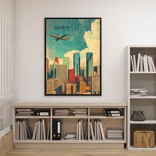 Miniatura 7 de Turnip Designs 8X10 sin marco Houston Texas Retro City Urbano Paisaje Arte Impresión Póster Ilustración Decoración del Hogar RC014