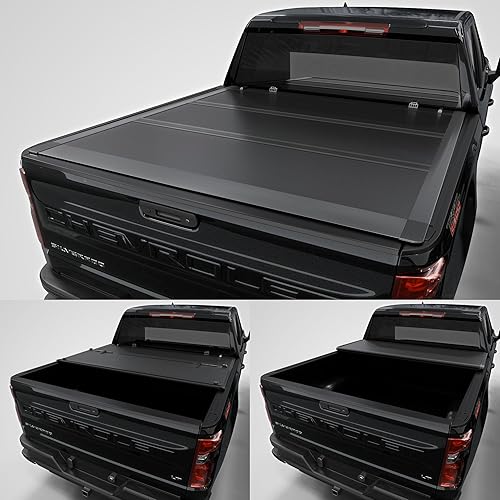 Miniatura 12 de Cubierta rígida de tres pliegues para caja de camioneta compatible con Chevy Silverado/GMC Sierra 2019-2026 con caja de 5.8 pies (69.6 pulgadas)