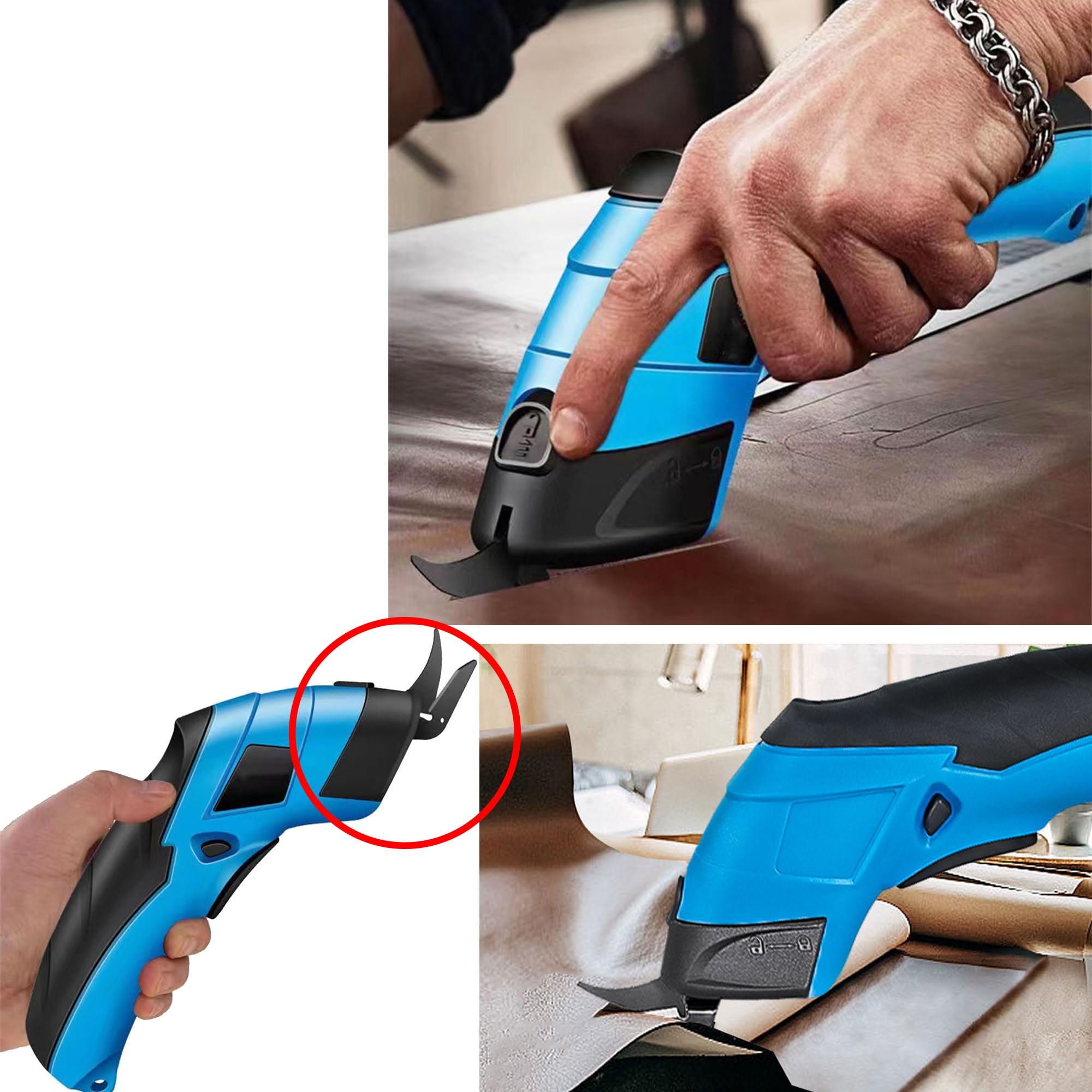 2 pcs cuchilla de tijera de costura eléctrica hoja de corte de tela de acero Cuchillas de corte de repuesto Cortador de Telas Cuchillas Tijeras eléctricas Reemplazo de cuchillas (B)