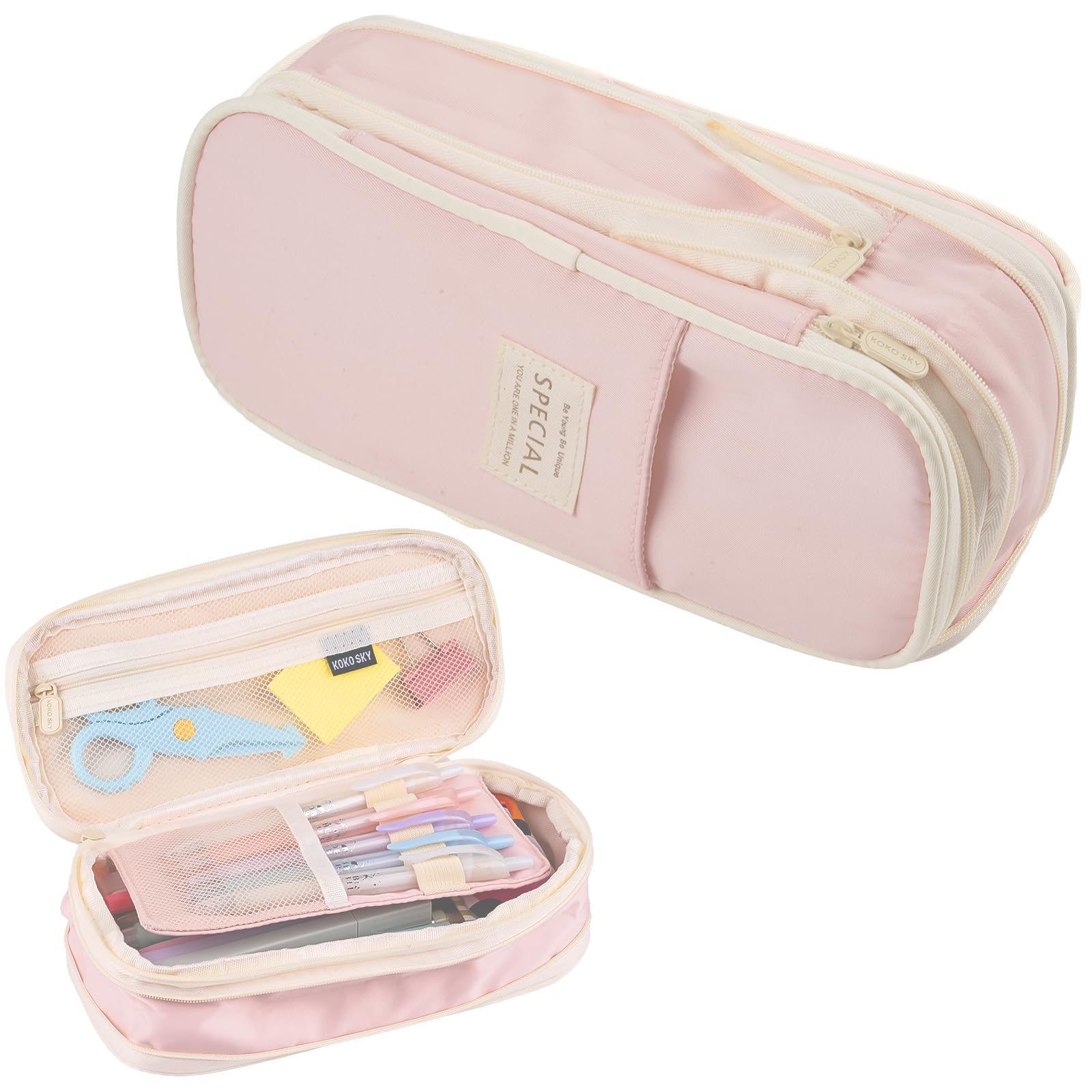 Tikplus Pencil Case Large Capacity, Big Pencil Case with 4 Compartments