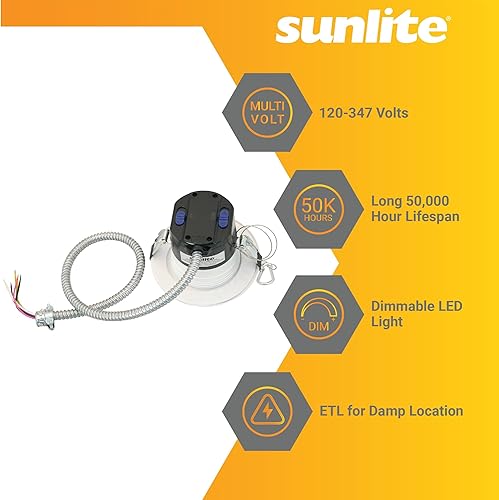 Miniatura 4 de Sunlite 87809 - Lámpara LED empotrada redonda de 6 pulgadas, potencia seleccionable 13 W19 W27 W, 3000 lúmenes, interruptor CCT 27K30K35K40K50K, 90