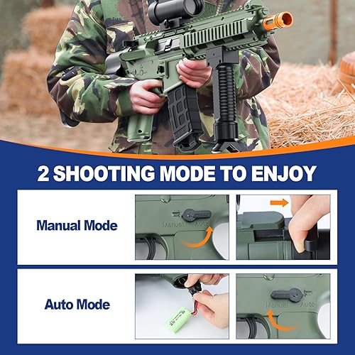 Miniatura 4 de Blaster automático, lanzador eléctrico con gafas, juegos de disparos, mayores de 18 años (bosque oscuro)