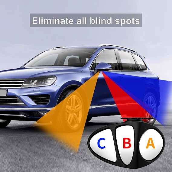 Blind Spot Mirror, side view mirror blindspot with three-sided Lens,car convex wide angle mirror 1Pcs (Left)