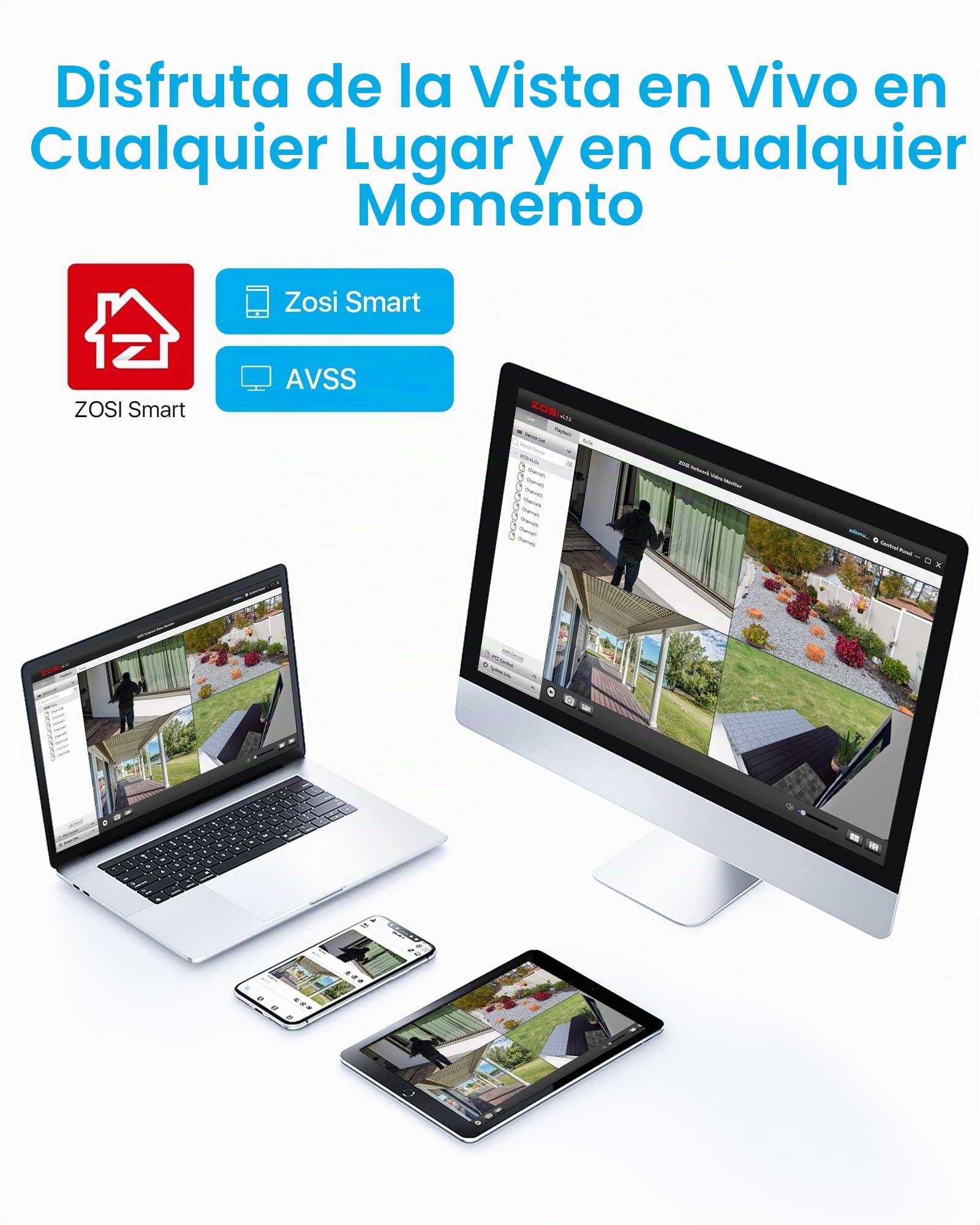 ZOSI 16CH 4K Grabador NVR PoE, Funciona Solo con ZOSI Cámara IP PoE de 2MP/3MP/4MP/5MP/8MP 4K, Disco Duro de 4TB para Grabación 24/7