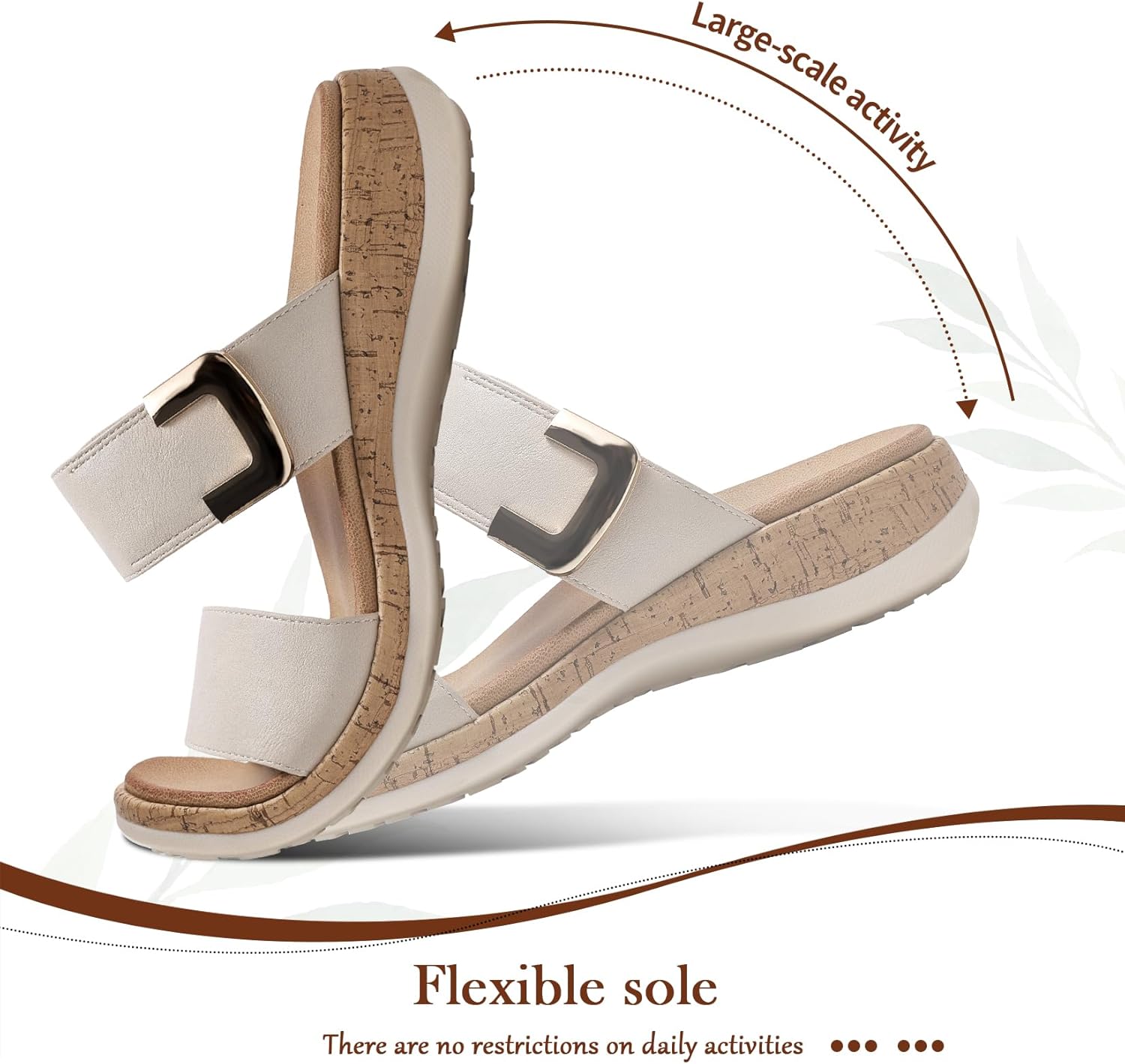 Littleplum Women Slides Sandals Arch Support Open Toe Slip on Sandals Soft Cushion Slippers Comfy Casual Summer Shoes for Walking,Beach,Travel
