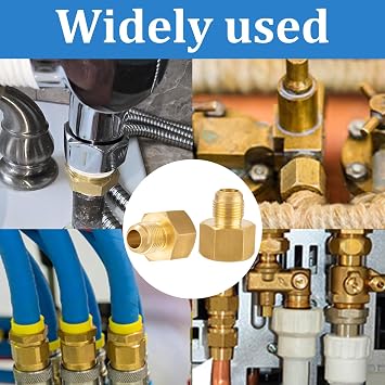 Brass Tube Flare Fittings,Brass Union Connector Gas Adapter, Tube Coupler 3/8 inch Male Flare to 1/2 inch Female NPT 2 Pack