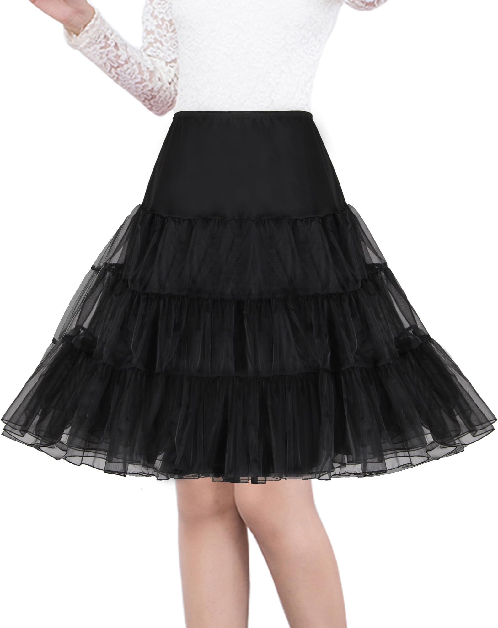Shimaly® Women's 50s Vintage Petticoat 26" Crinoline Rockabilly Tutu Skirt Slip S-3XL