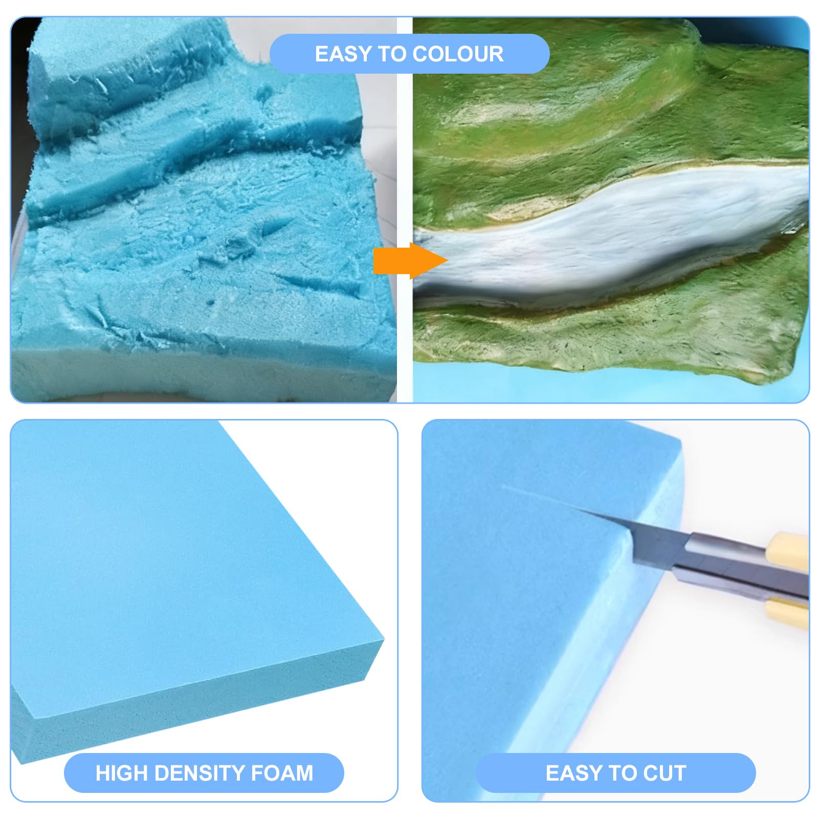 5 PCS Polystyrene Foam Boards High Density Craft Foam Sheets, 30x20 High Density Craft Foam for Modelling, Sculpture - Image 3