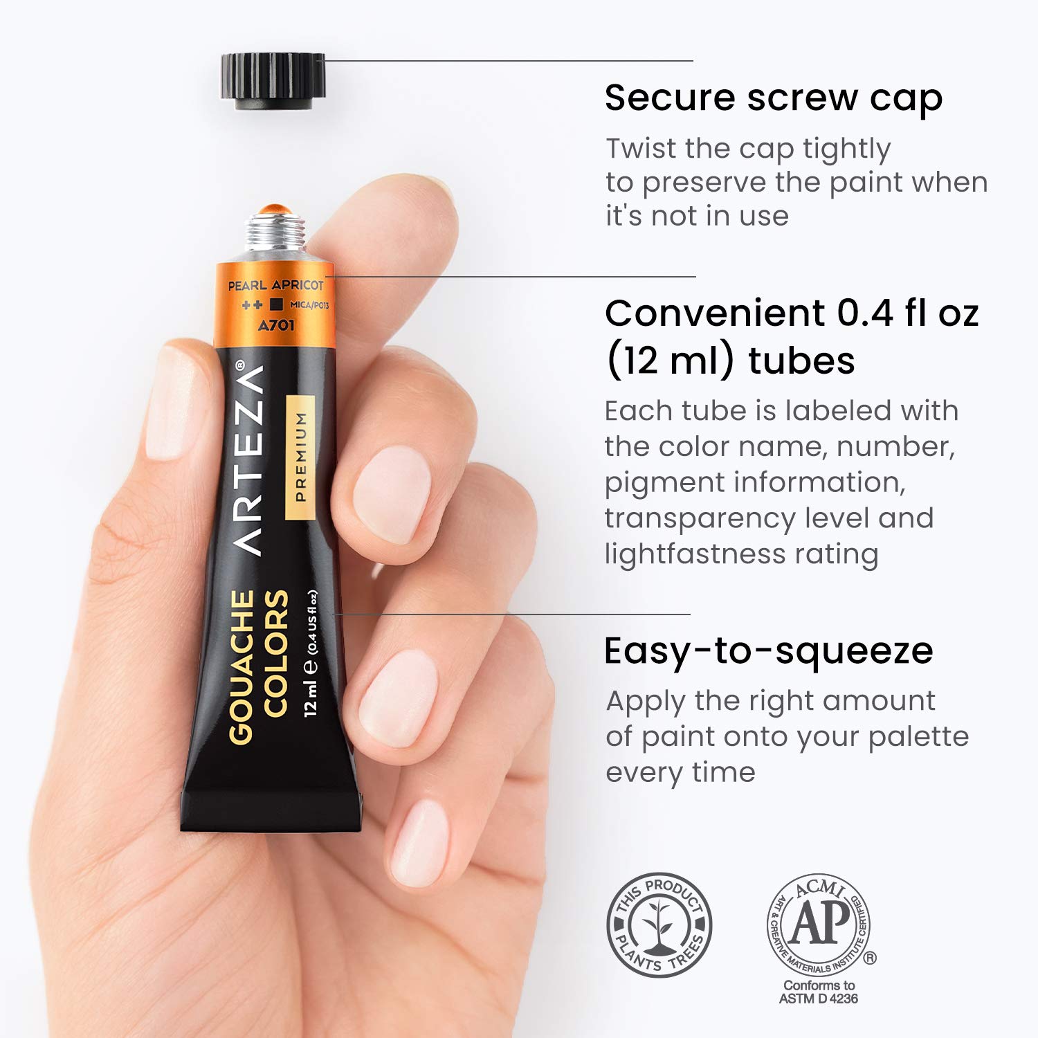 Arteza Juego de pintura gouache, 12 pinturas metálicas de gouache y paquete de lienzos plegables de papel negro, material de arte para niños, kit de arte para adultos