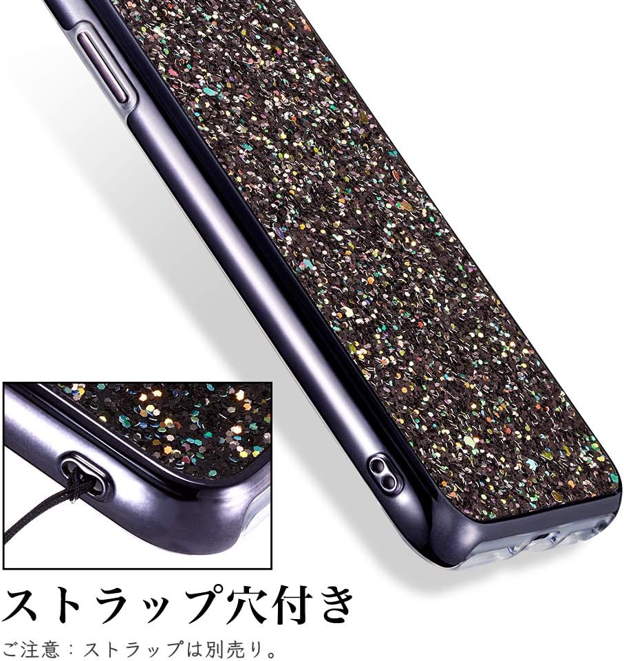 ESR Glitter Hard Case for iPhone Xs Max, Bling Hard Cover with Dual-Layer Structure [Hard PC Back Exterior + Soft TPU Interior] for The iPhone 6.5 inch(Released in 2018)(Black)