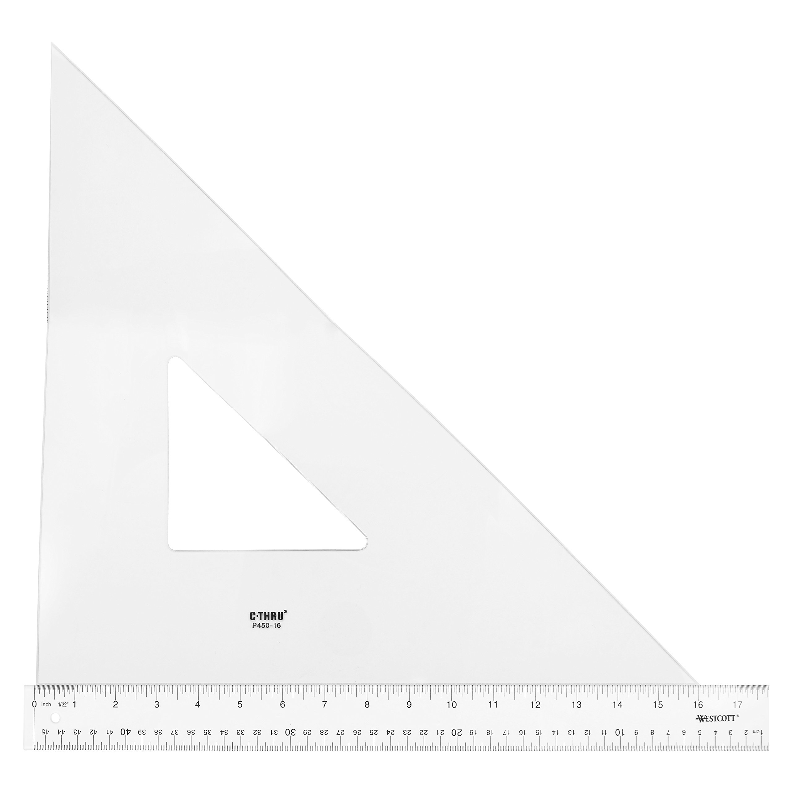Westcott Professionelle Triangle, 40,6 cm 45/90 Grad, transparent (P450–16)
