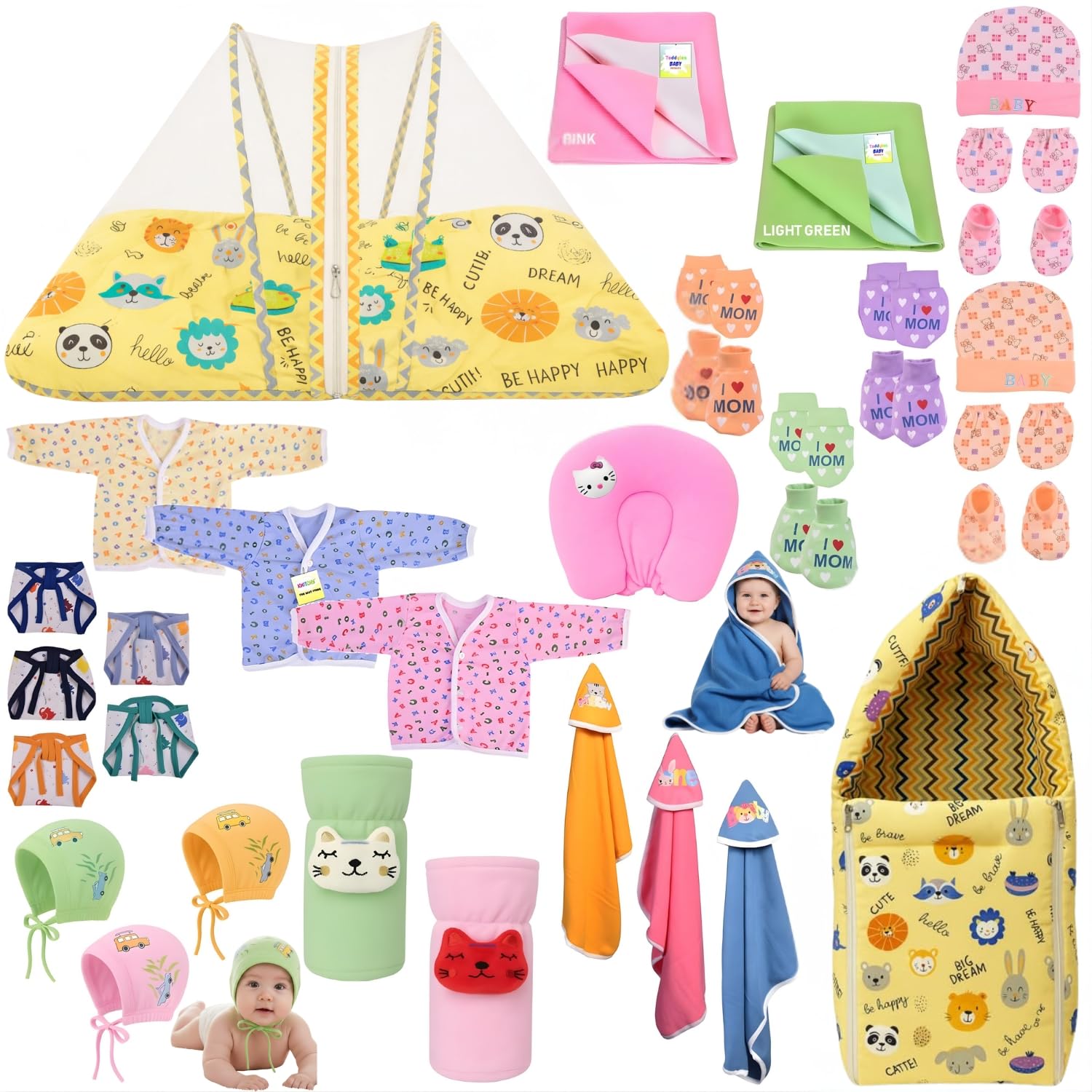 Toddylon 26 in 1 Baby Products for New Born Baby | Infant Essentials | Baby Clothes | Gift Set | Hospital Kit | Complete Bedding Set Combo for Baby Boy & Baby Girl (0-6 Months, Yellow)-image-30
