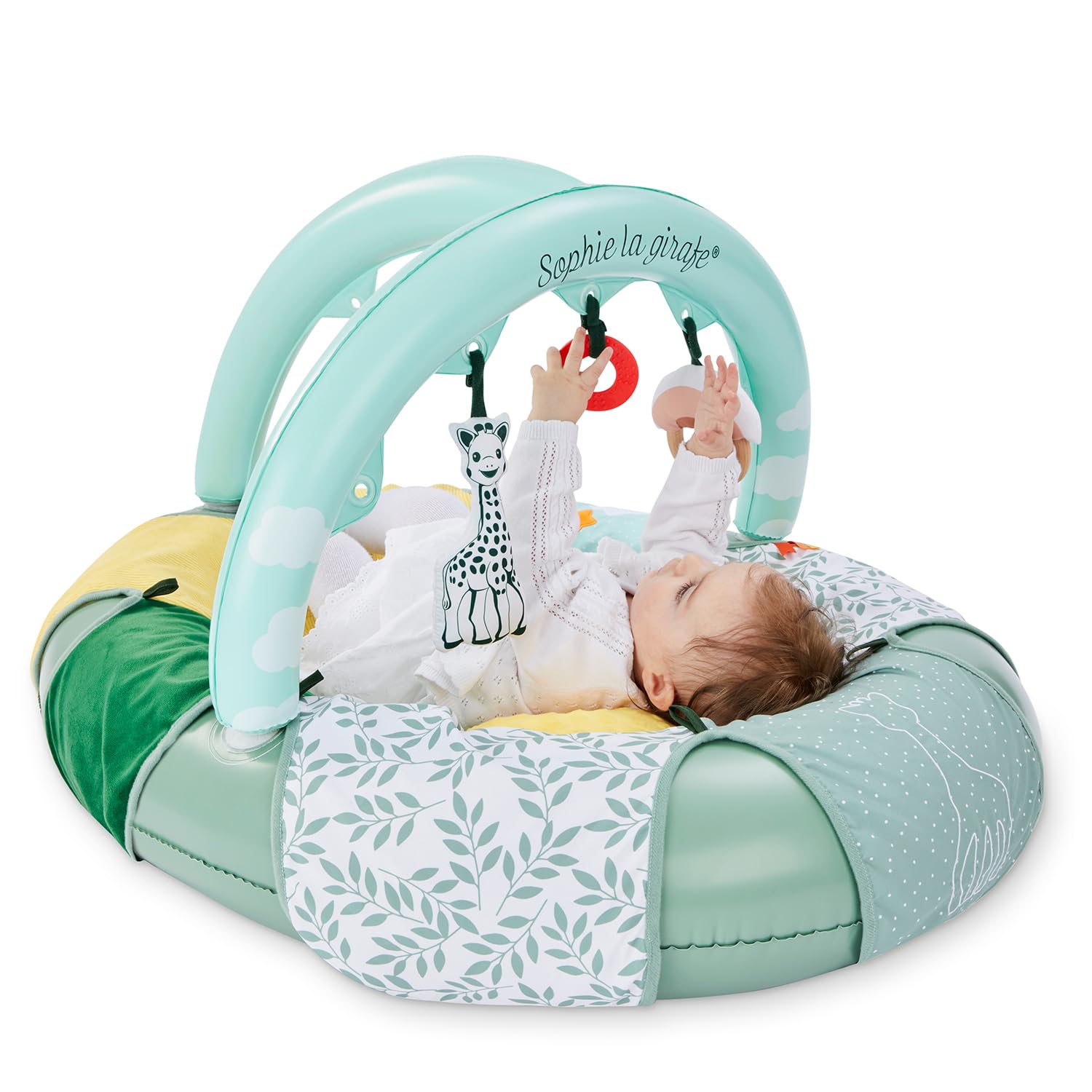 Sophie la Girafe Pelota Dentición Sensorial Bebé a partir de 3 Meses | Caucho 100% natural | estrellas triángulos barras en relieve | sin bpa | fácil agarrar | alivio encías | regalo bebé niña