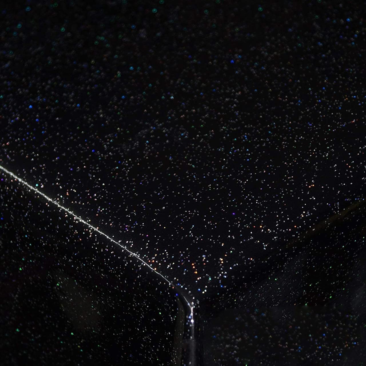 Thefabrictrade Black Wipe Clean Pvc Tablecloth Vinyl Oilcloth Kitchen Table Cover Protector - Glitter Sparkly (400 X 140Cm)