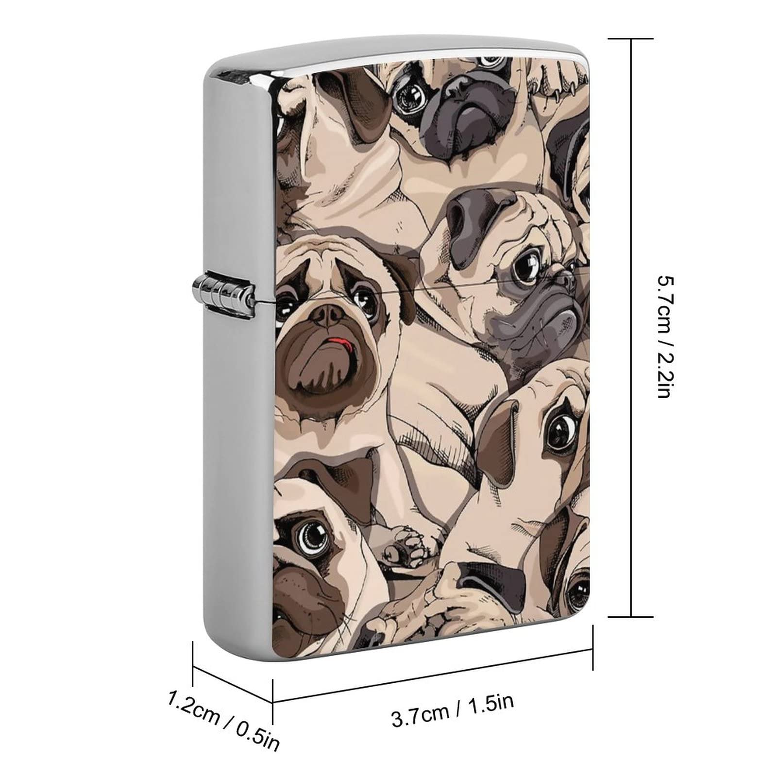 Amazon.co.jp: ZIPPO兼用ケース 可愛い パグ 犬柄 ジッポライター兼用 