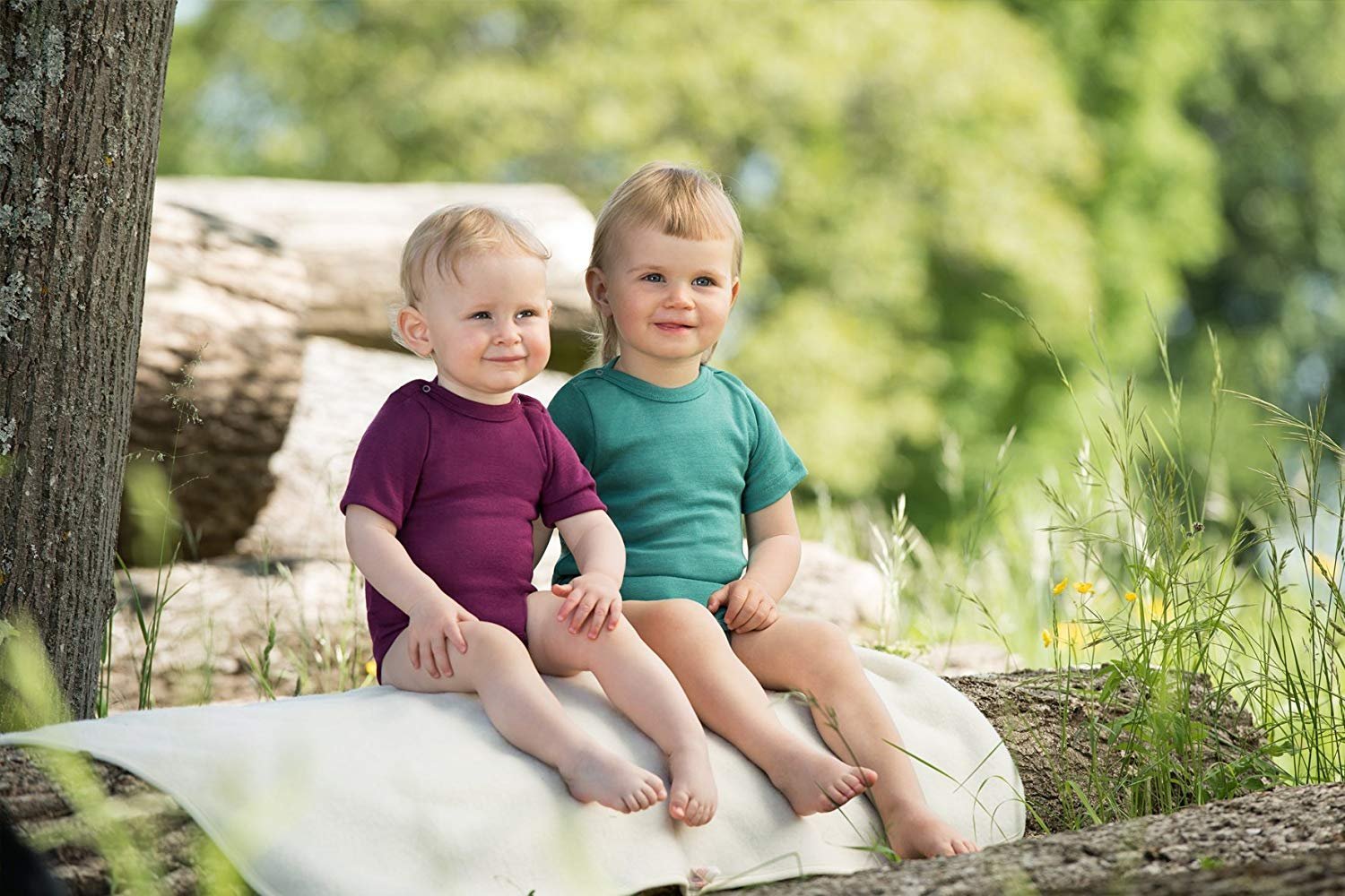 Engel - Body a maniche corte per bambini, 70% lana biologica (kbT) e 30% seta orchidea 86/92 cm
