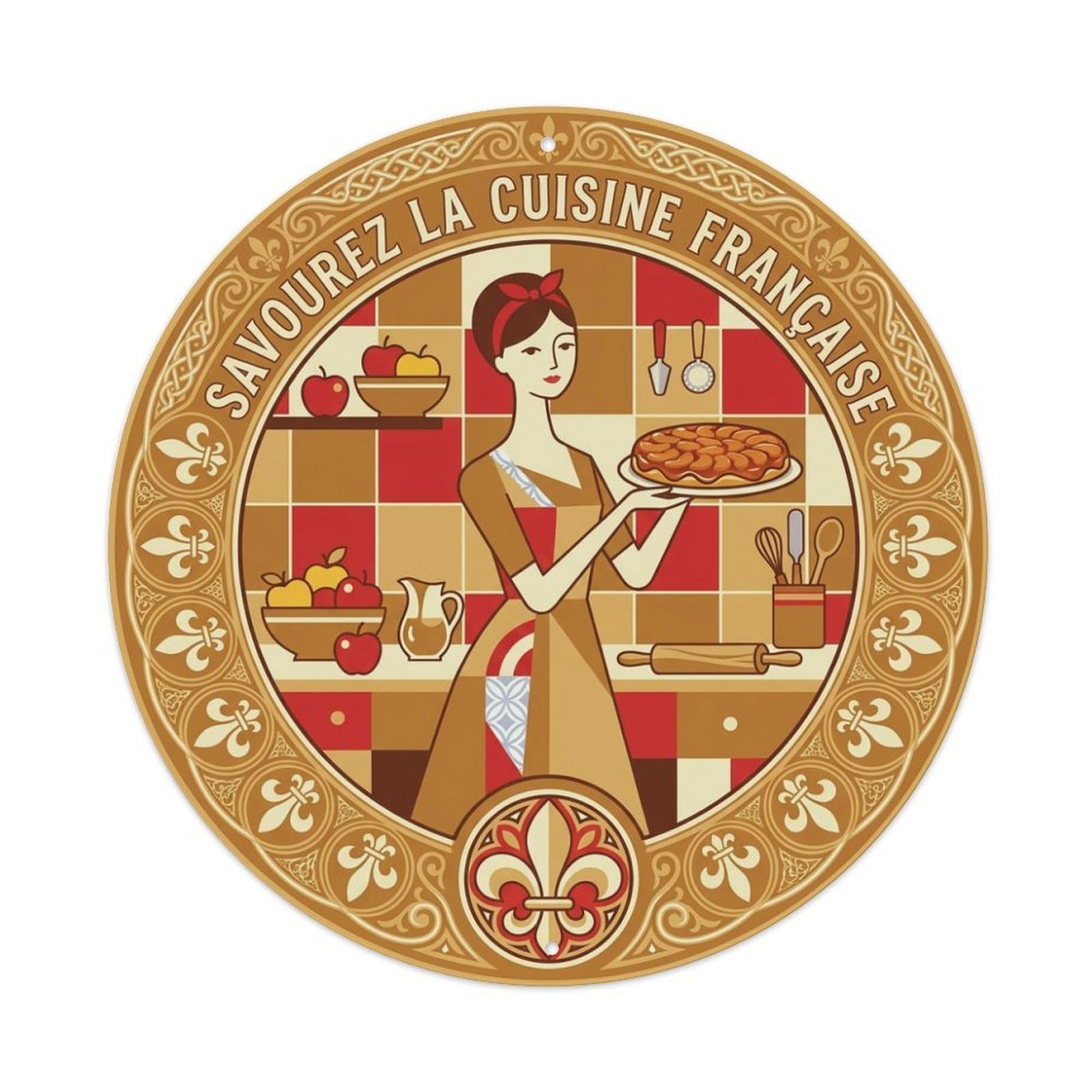 Tarte Tatin French Cuisine Travel Food Updated Style Metal Tin Sign