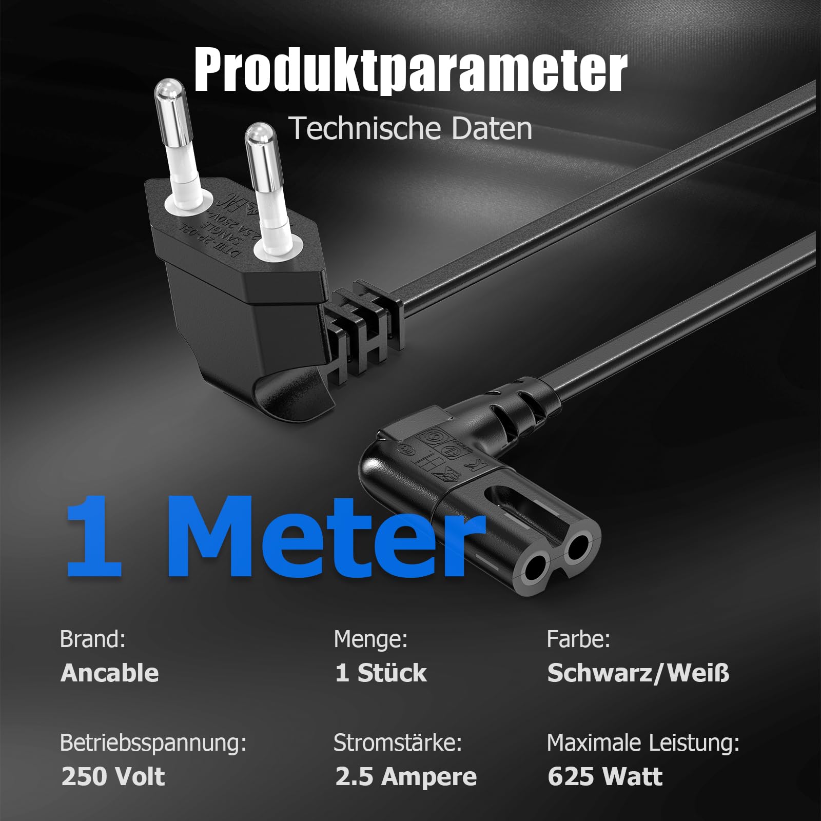 Cavo Alimentazione Tv Cavo Alimentazione Europeo C7 - 8 Figure 90 Gradi Per TV E Dispositivi Elettronici Cavo Alimentazione Ps4 - Foto 4