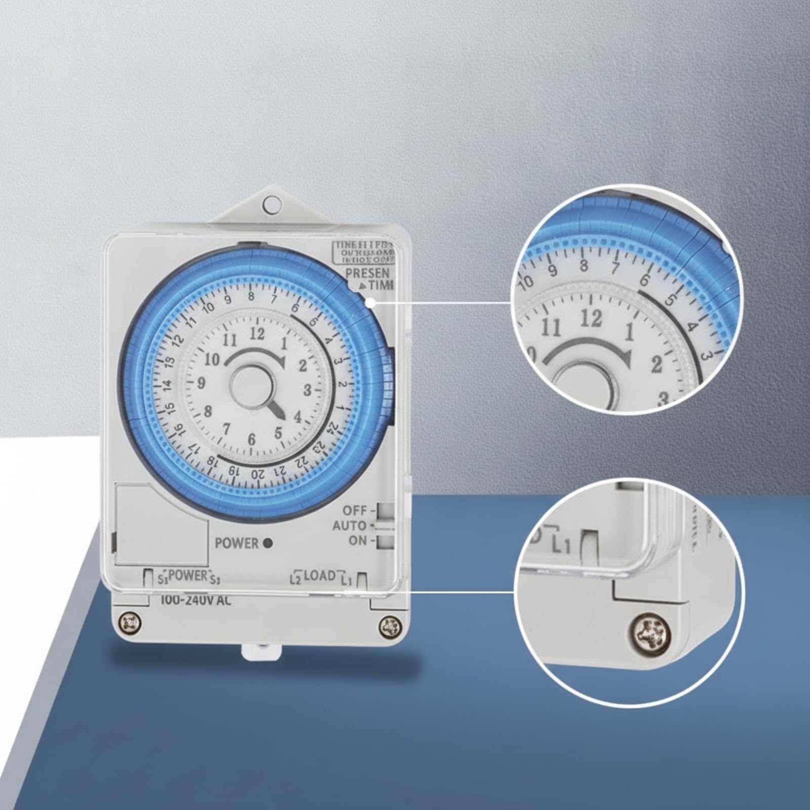 Temporizador Mecánico TB38-N Preciso Programador Horario con Selector Control Manual Fiable para Hogar