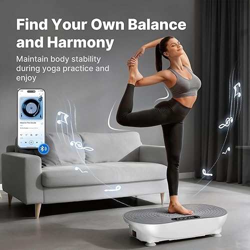 Miniatura 4 de MERACH Máquina de ejercicios con placa de vibración, plataforma vibratoria para drenaje linfático, pérdida de peso, activación muscular, equipo de