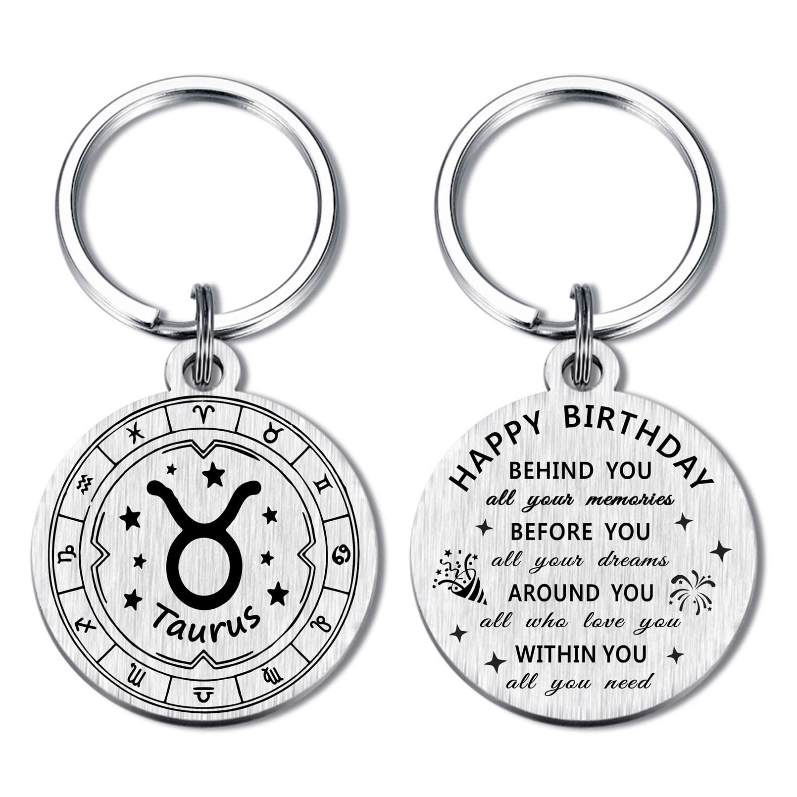 Alotozo Zodiac Keychain - 12 Constellations Birthday Gifts for Men Women - Virgo Libra Scorpio Sagittarius Bday Keyring