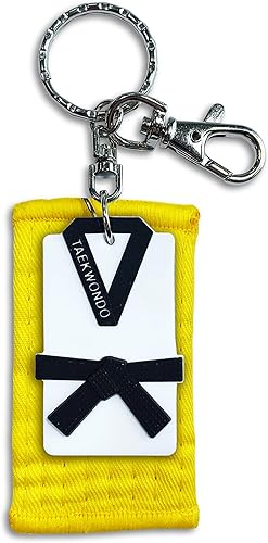 Taekwondo Llavero con etiqueta de nombre, calidad premium, idea de regalo pensada para estudiantes de artes marciales y profesores