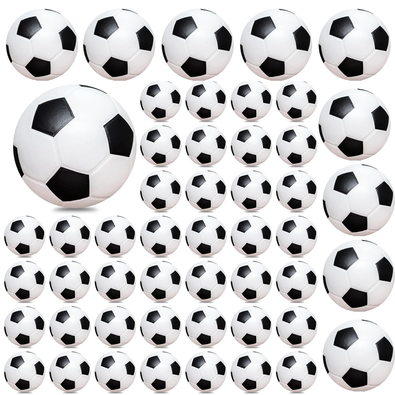 5-100 Stück Mini Fußball,6cm Mini Schaumstoffbälle Kinder,Perfekte Party Geschenke, Fußball Stressbälle,Linderung von Angst, Antistressball für Kinder und Erwachsene Fußball Party
