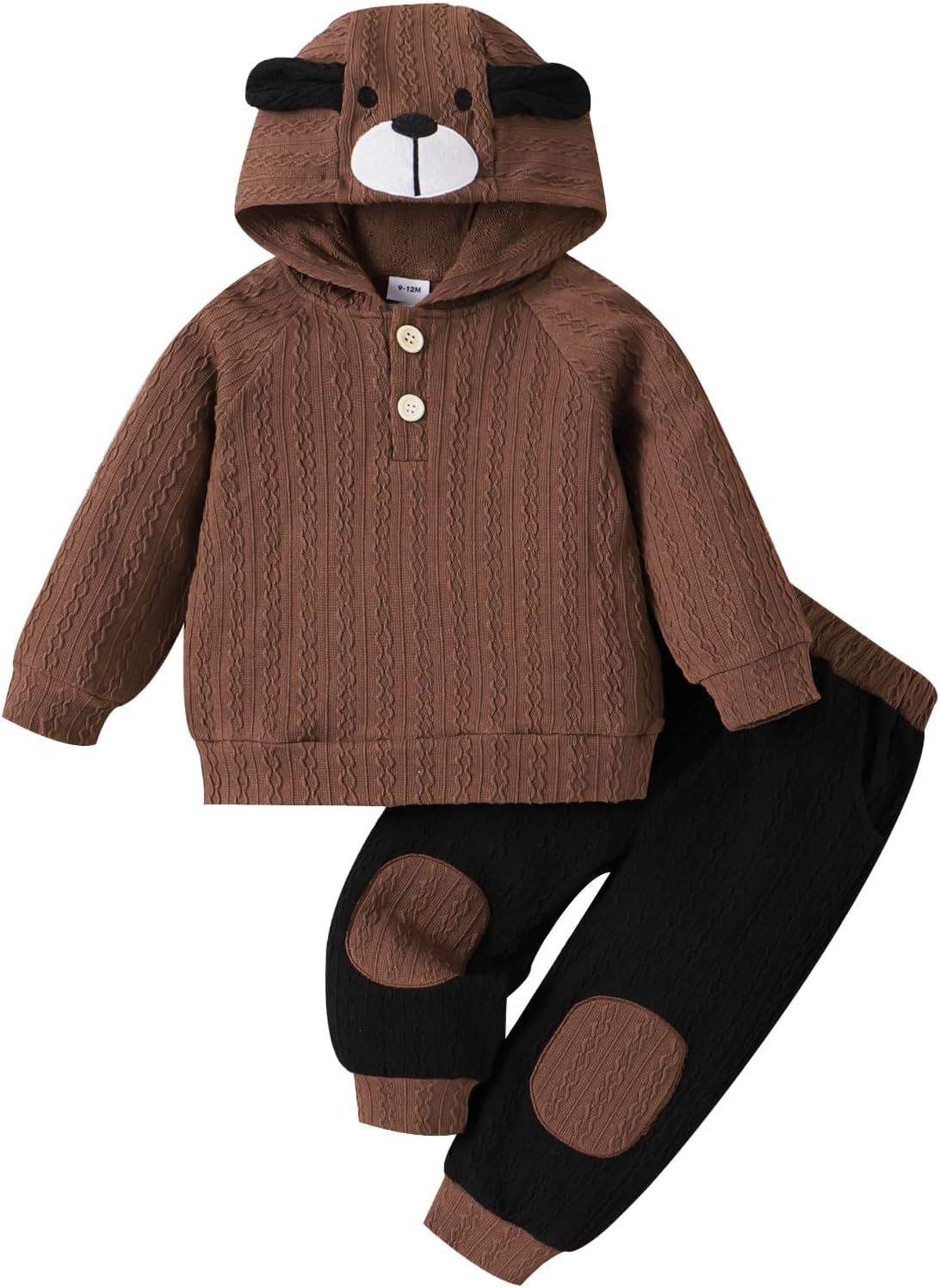 Toddler Baby Boy Fall Winter Clothes Long Sleeve Hooded Cute Dog Sweatshirt Tops Pocket Sweatpants Cute Infant Outfit