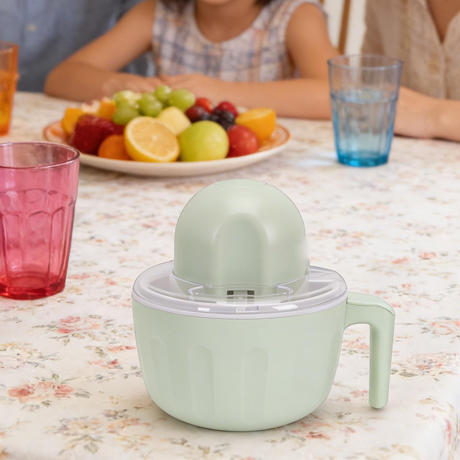 Asixxsix Gelatiera, 500 ml, elettrica, portatile, automatica, in materiale sicuro, multifunzionale, divertente, elettrodomestico da per bambini, piccole cucine