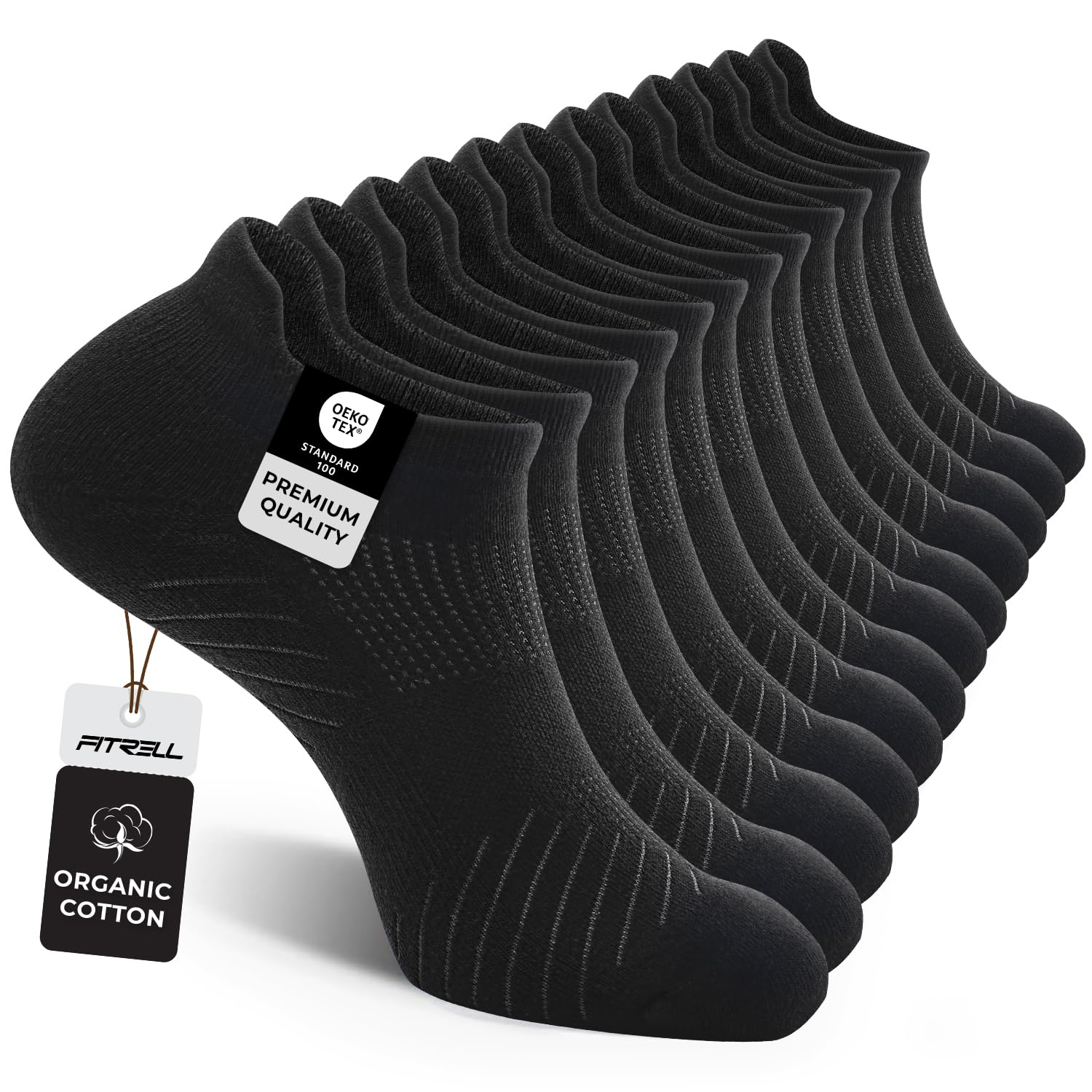 FITRELL 6 Pack Men's Athletic Running Ankle Socks