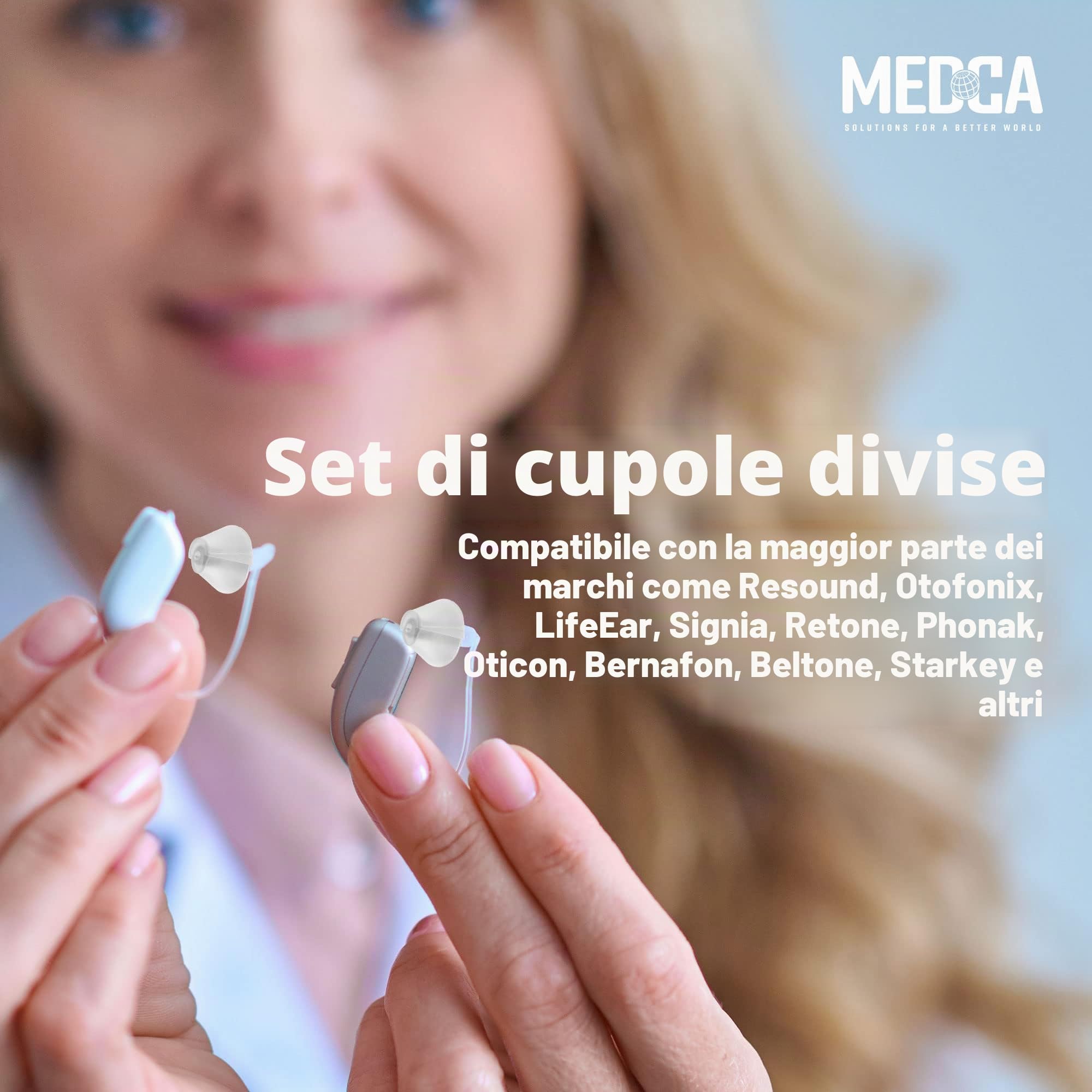 MEDca Tulipano per apparecchi acustici GN Resound Sure Fit – 10 pz punta di ricambio BTE PSAP e Open Fit, trasparente