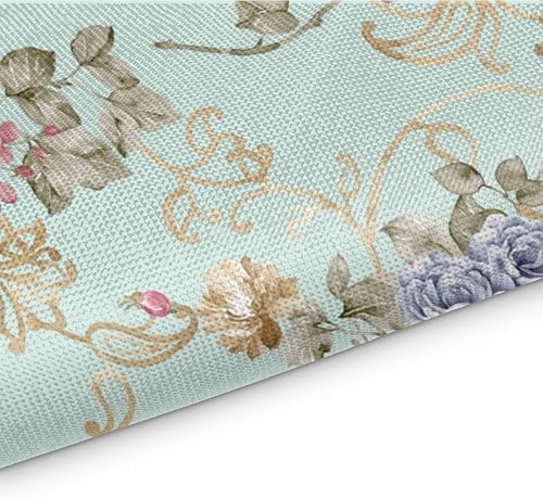 Miniatura 3 de Juego de 4 manteles individuales con diseño de patrón floral, lavables, impermeables, para fiestas, hogar, comedor, decoración de mesa de 18 x 12