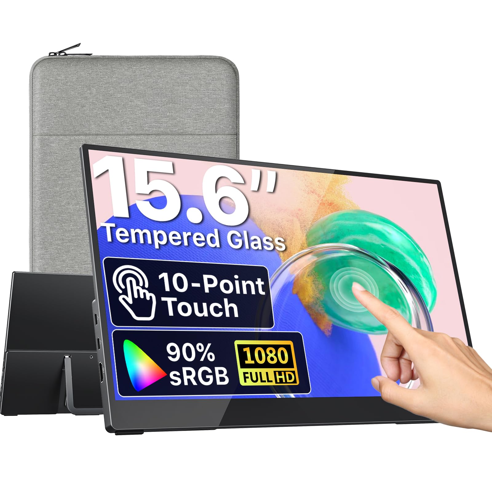 portable monitor for laptop with usb-c hdmi speakers