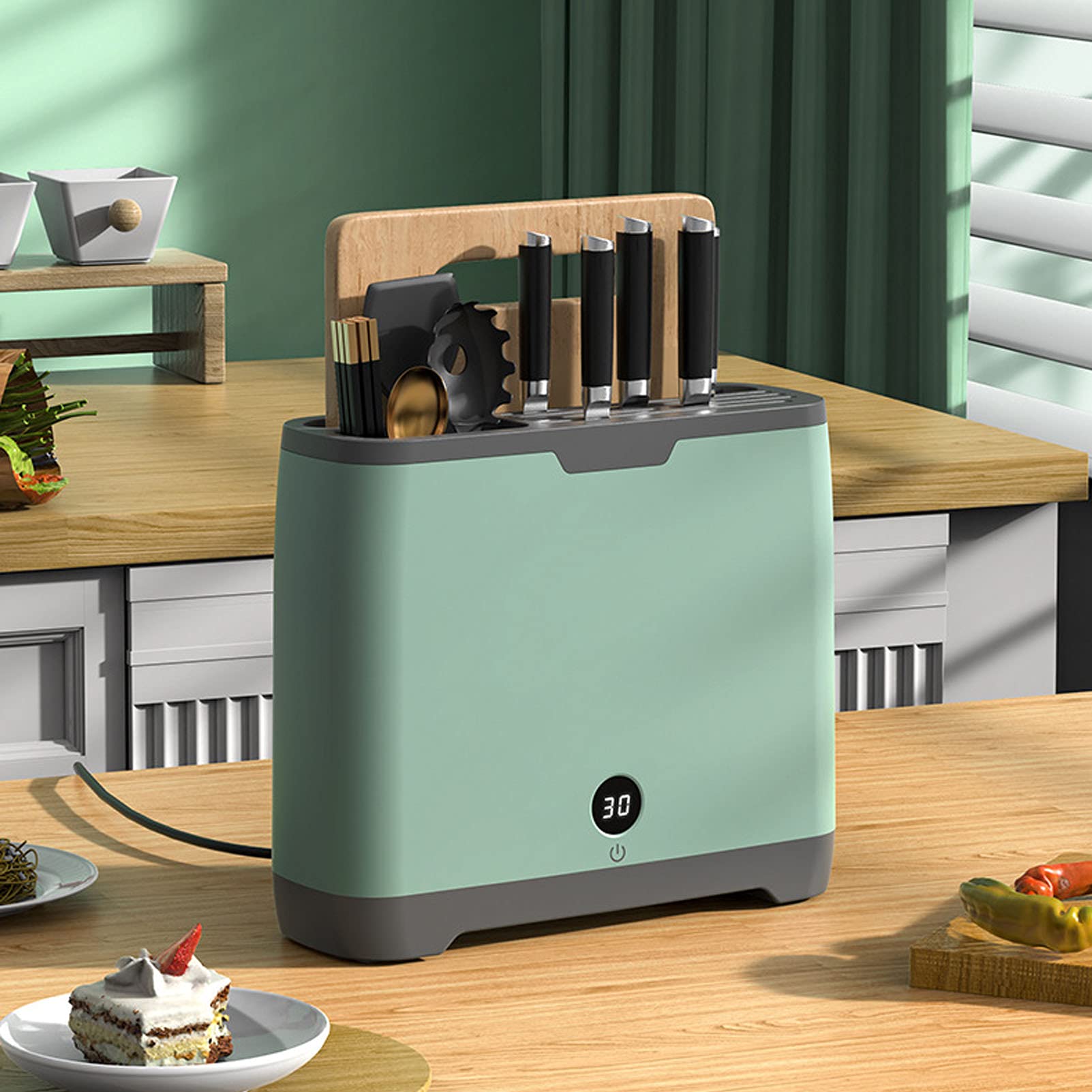 CGF- Desinfección Inteligente de la Tabla de Cortar de Cuchillos, desinfección de Cuchillos Soporte de Secado de Herramientas de Cocina, Desmontable para una fácil Limpieza, diseño de Ranura único