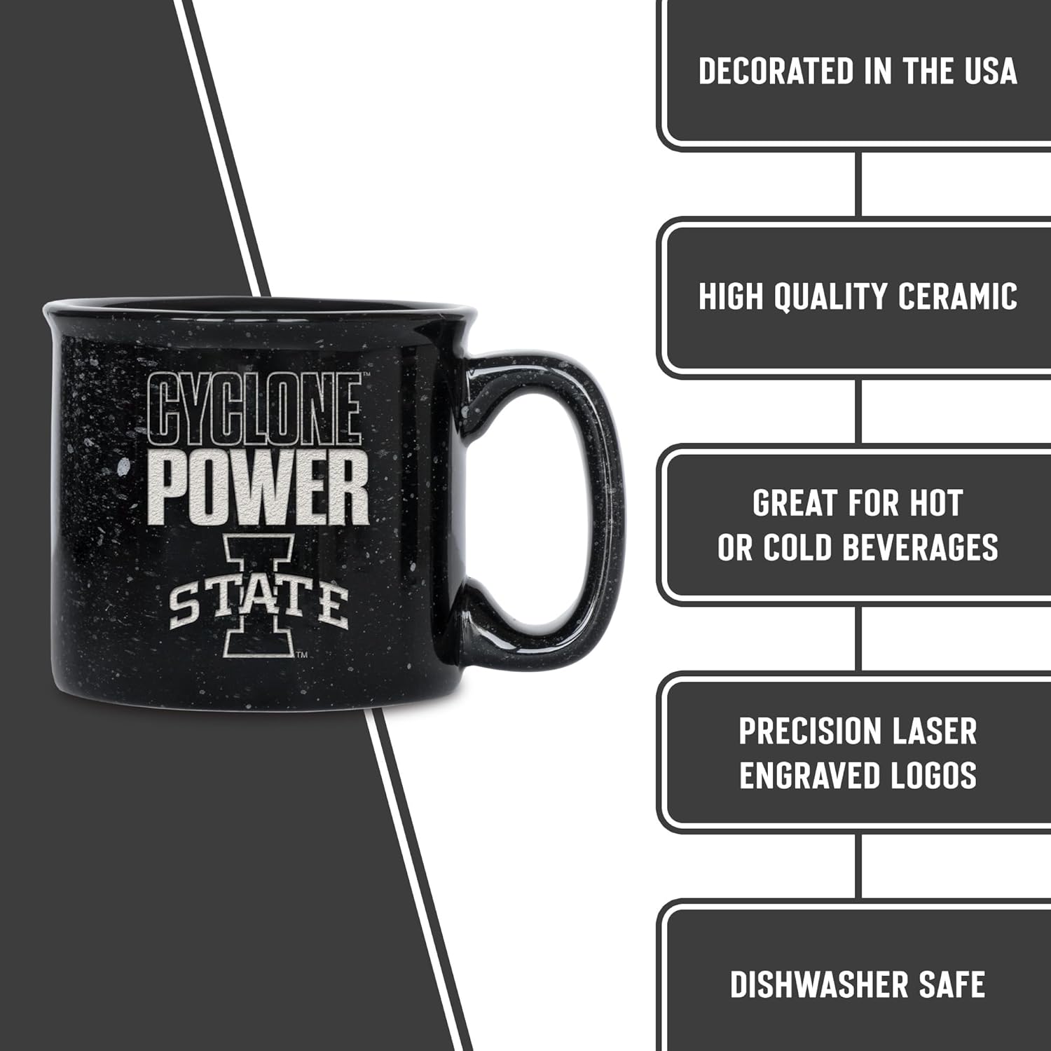Rico Industries NCAA Iowa State Cyclones Slogan 12oz Laser Engraved Campfire Mug - Image 8
