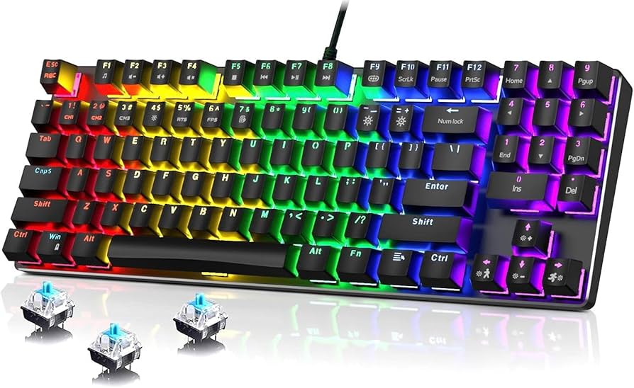 Teclado mecânico RGB para jogos Teclado Gamer Semi Mecânico Multimídia Led Rgb Qwerty