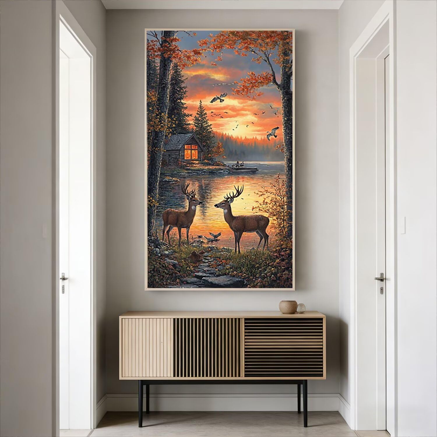 Malowanie według numerów dla dorosłych, kompletny zestaw DIY akrylowe kolorowanki na płótnie 100 x 200 cm, obrazy i pędzle w zestawie, kreatywna aktywność ręczna dla początkujących, dekoracja ścienna
