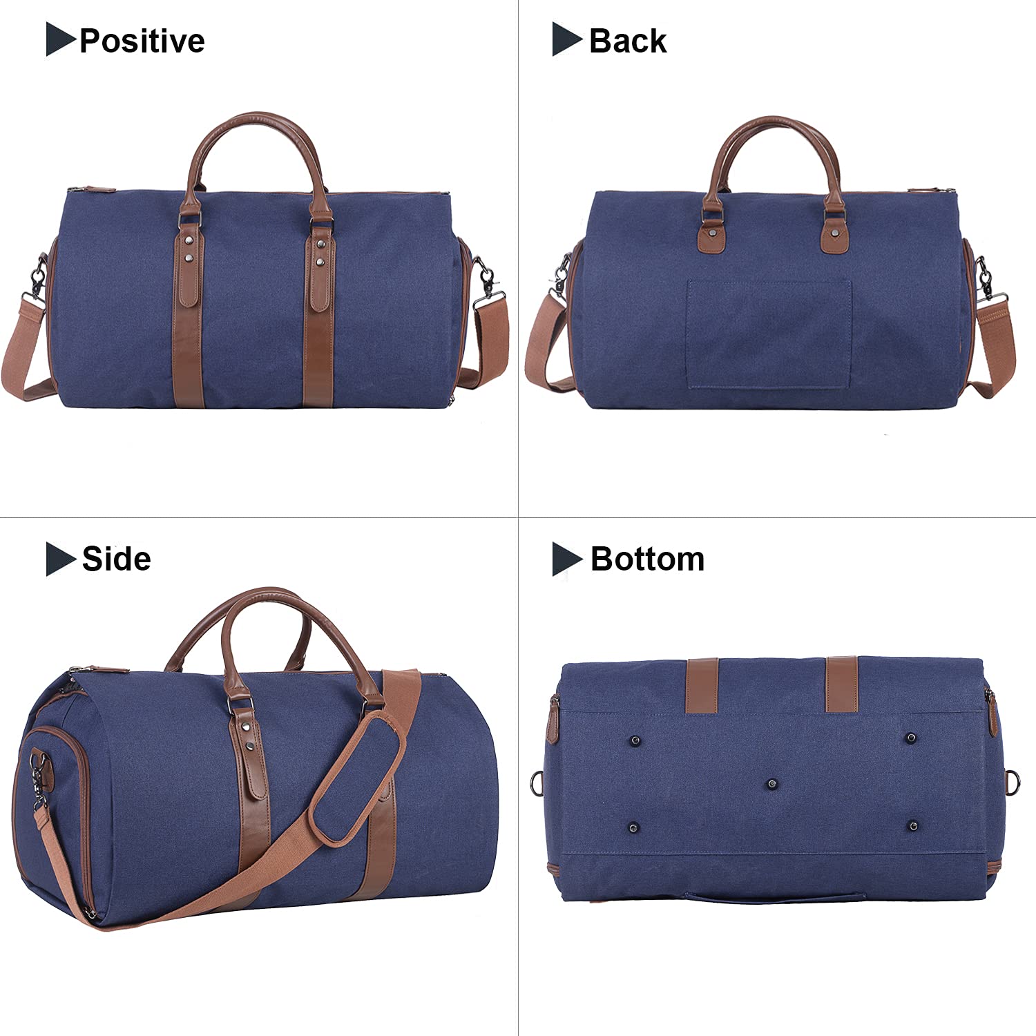 seyfocnia Borsone convertibile da viaggio, borsone porta indumenti, per uomini e donne, borsa da viaggio 2 in 1 da appendere, [Z] blu, Da viaggio
