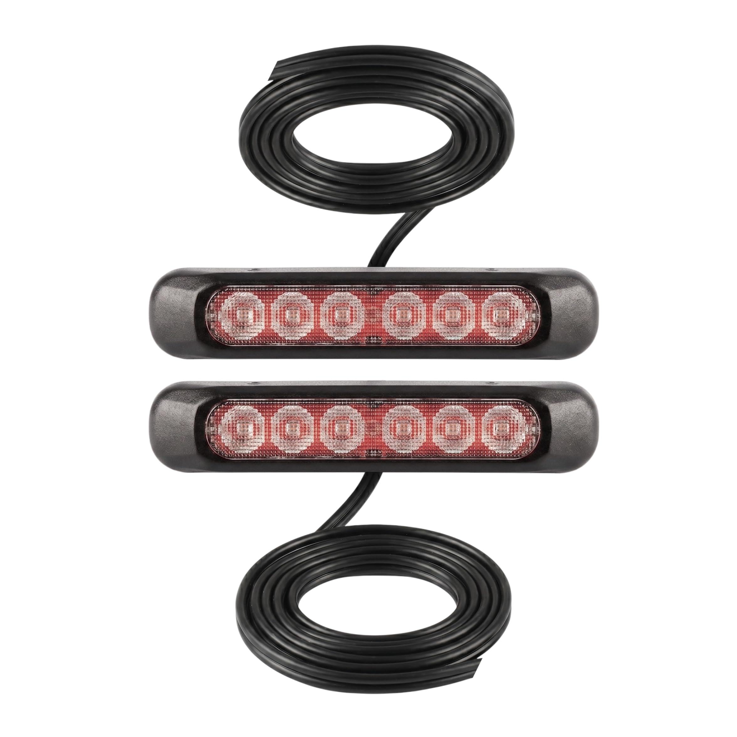 Universal LED Leuchten Set 12V/24V für Anhänger, LKW & PKW - Kompakte Rückleuchten, Frontleuchten, Blinker, Bremslicht, Rückfahrscheinwerfer - E9-Zulassung (2x Nebelschlussleuchte)