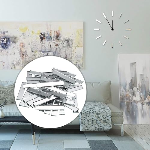 Miniatura 3 de Nuanchu Azulejo de mosaico de espejo de 38 x 2 pulgadas, espejos de mosaico pequeños, espejos de bricolaje para decoración de techo de pared del