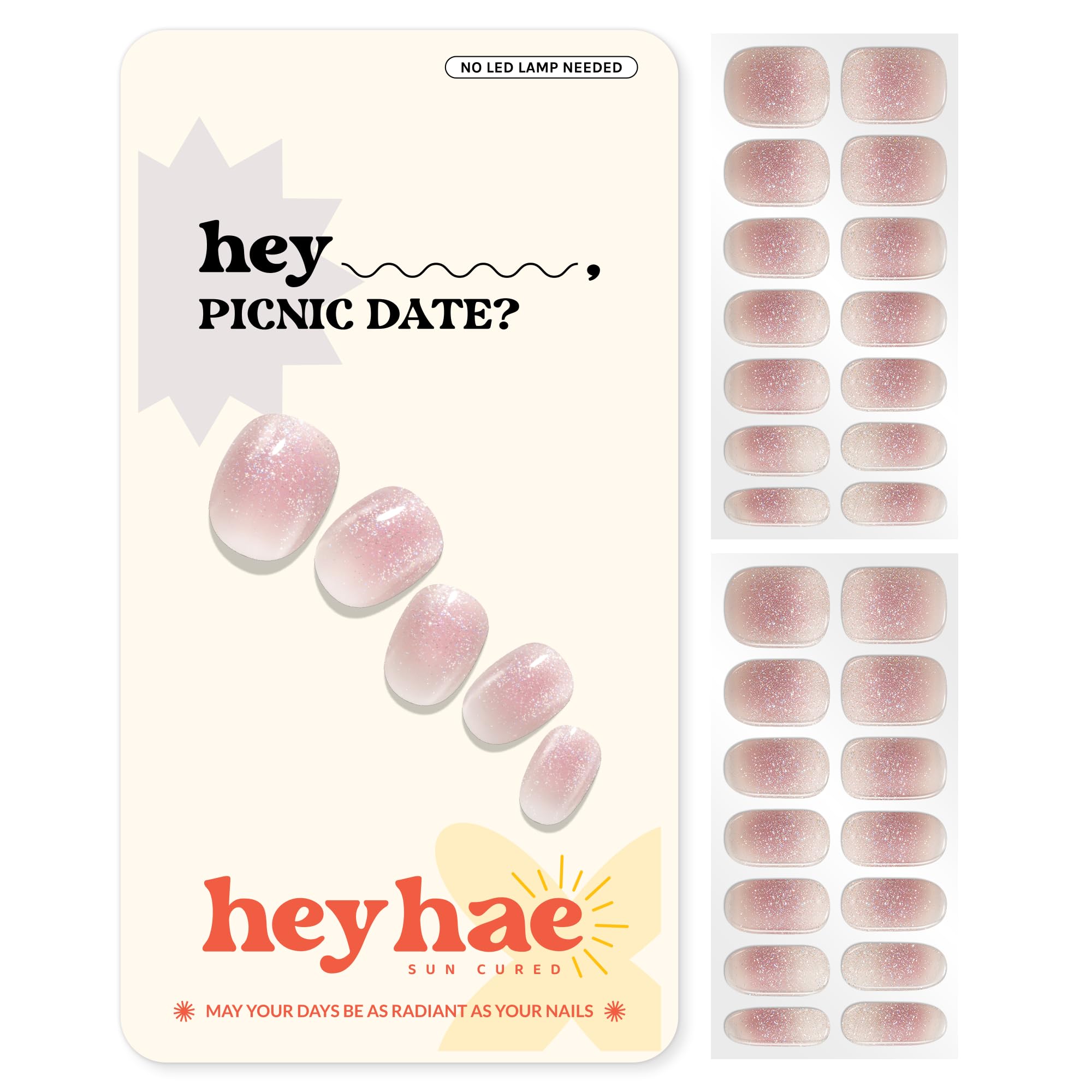 Heyhae Semi Cured Gel Nail Strips - Hey, Picnic Date?