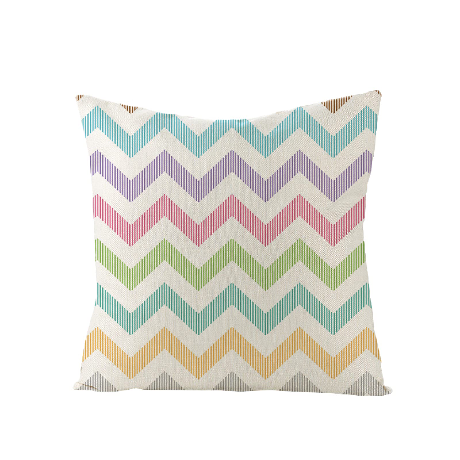 Sofa Fundas Cojines 60x60 Pack de 4 Cuadrado,Funda de Almohada Lino con Cremallera Invisible,Funda de Cojín Decoración para Hogar Sala Cama Jardín Silla Coche-geometría