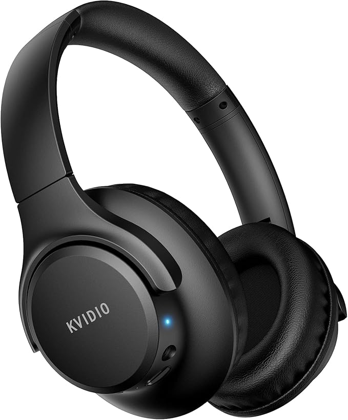 Bluetooth Headphones Over Ear, KVIDIO 55 Hours Playtime Wireless