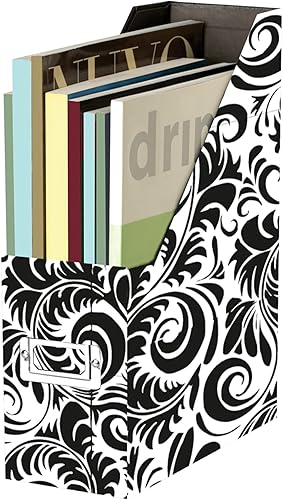 Archivador de revistas Snap-N-Store Jumbo, placa de fibra negra con sujetador de etiquetas de contenido, 4.50pulgadas de ancho x 11.25pulgadas de