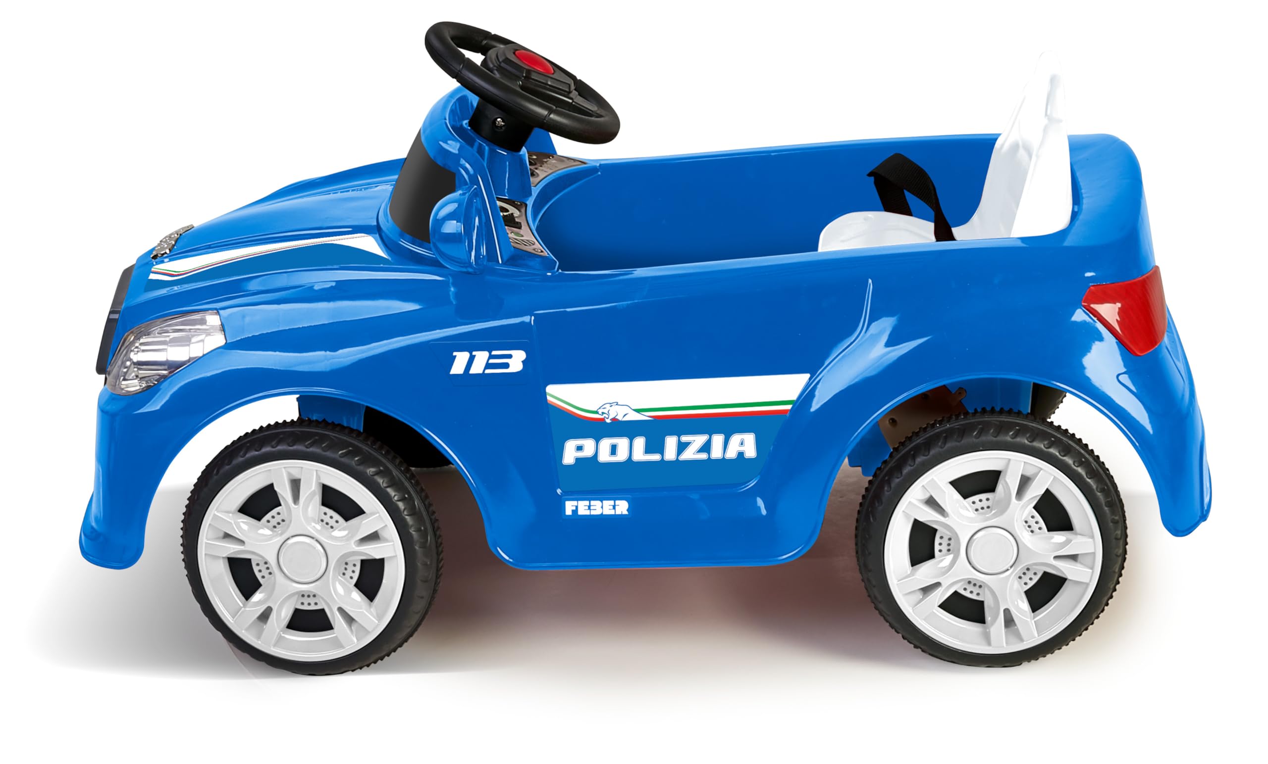FEBER Twinkle Car R/C, policja stanowa, samochód elektryczny z pilotem zdalnego sterowania, 12 V, w zestawie pilot zdalnego sterowania, maksymalna waga 25 kg, wiek od 3 do 6 lat, słynny (FEQ07000)