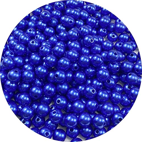 300 cuentas de perlas para manualidades de resina de 0.315 pulgadas para hacer joyas, cuentas redondas sueltas con agujero para collares, pulseras,