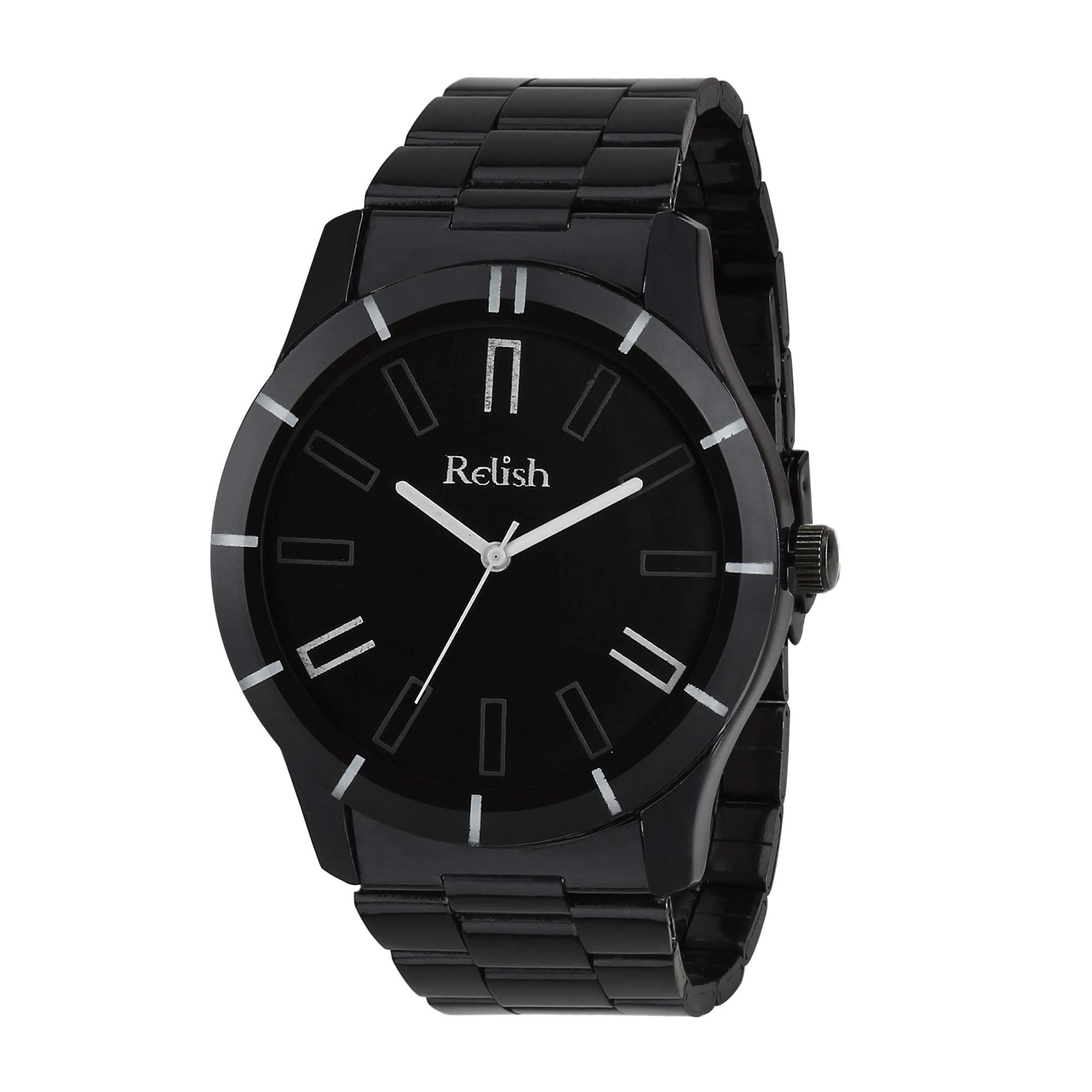 Relish Men Black Stainless Steel Analog Display Quartz Watch Black Strap | RE-BB1103 (B08JLTK54S) Amazon Price History, Amazon Price Tracker